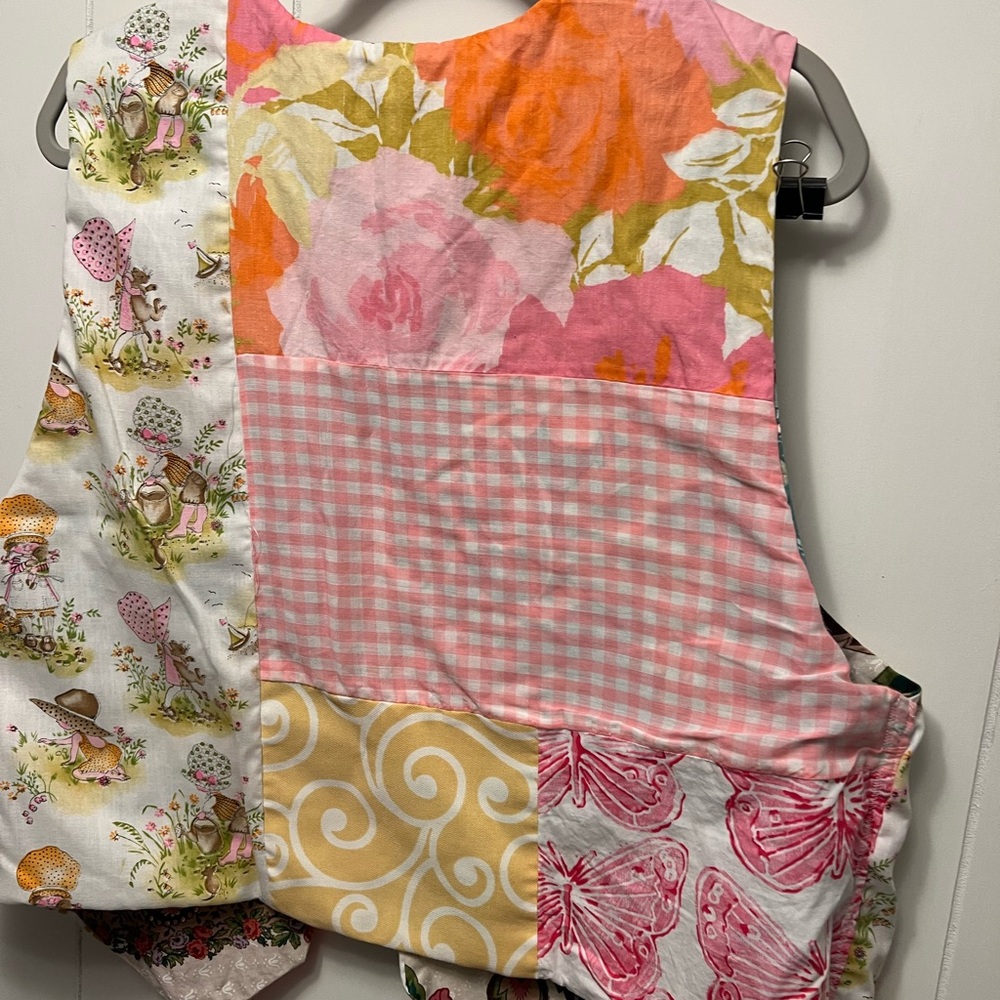 Floral Patchwork Vest reversible medium large NWT - image 3